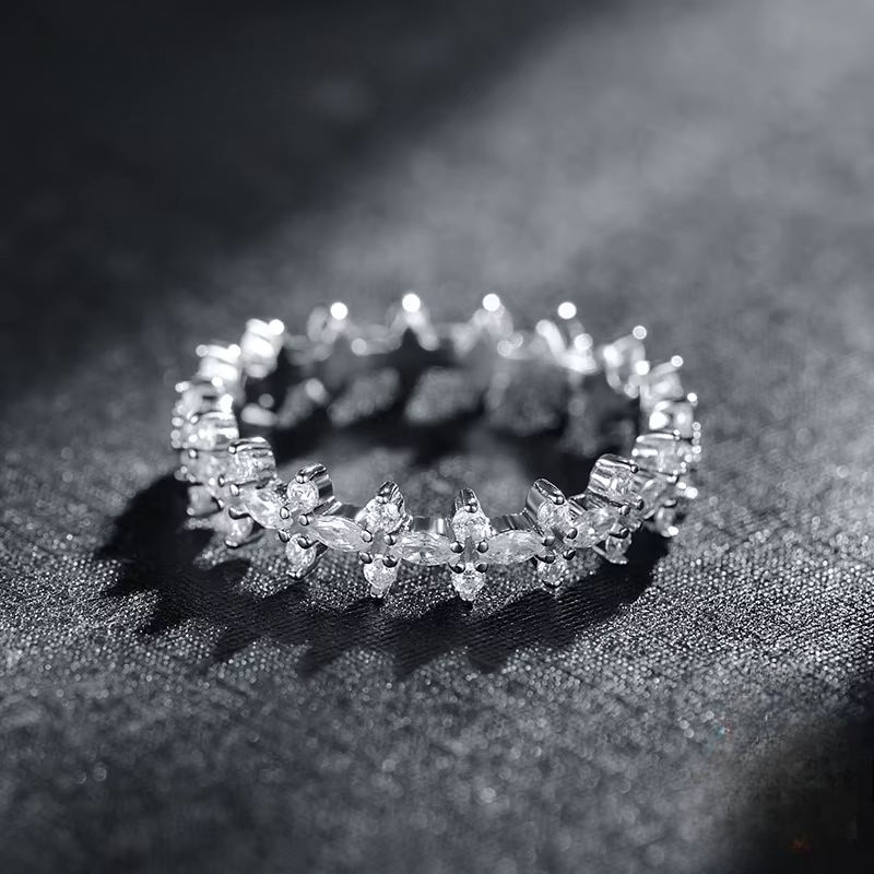 EternaGlow™ 925 Sterling Silver Rhombus CZ Stackable Rings – Sparkle, Stack, Shine