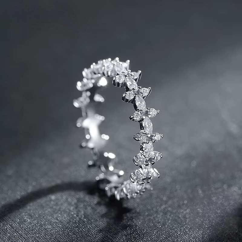 EternaGlow™ 925 Sterling Silver Rhombus CZ Stackable Rings – Sparkle, Stack, Shine